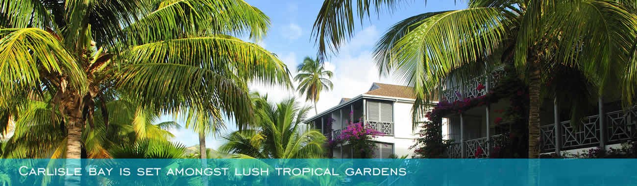 Carlisle Bay is set amongst lush tropical gardens