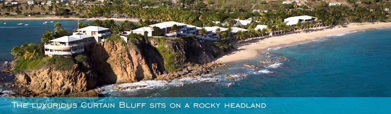 The luxurious Curtain Bluff sits on a rocky headland